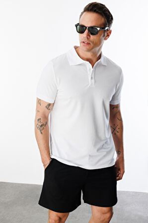  Erkek Çekmeyen Pamuklu Kumaş Regular Fit Standart Kesim Polo Yaka Tişört POLOYAKA-T-SHIRT1