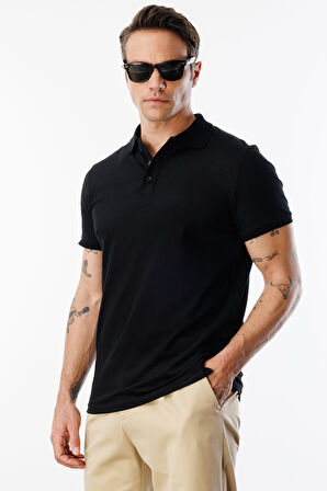  Erkek Çekmeyen Pamuklu Kumaş Regular Fit Standart Kesim Polo Yaka Tişört POLOYAKA-T-SHIRT1