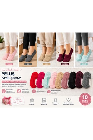 5 Çift Peluş Ev Çorabı Kışlık Patik Çorap Yumuşak Sıcak Renkli Ev Çorabı Seti Ürün Açıklaması: