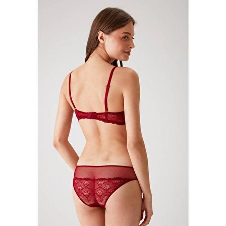 Pierre Cardin Dolgulu Bralet Sütyen Takım Bordo