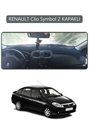 Renault Clio Symbol 2 Kapaklı Torpido Koruma  Halısı -  Gri Kenar