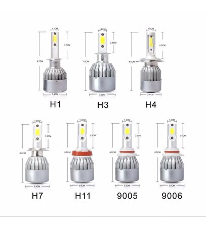 Peugeot 206 Uzun Far  Kısa Far Led Xenon Şimşek Etkili 2003 ve Üzeri Z7+Z7