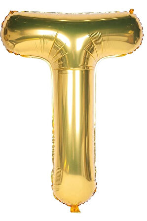 Folyo T Harfi Balon 100 Cm Gold Altın Büyük Boy 40inc Folyo Balon