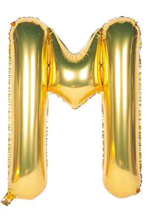 Folyo M Harfi Balon 100 Cm Gold Altın Büyük Boy 40inc Folyo Balon