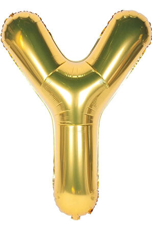 Folyo Y Harfi Balon 100 Cm Gold Altın Büyük Boy 40inc Folyo Balon