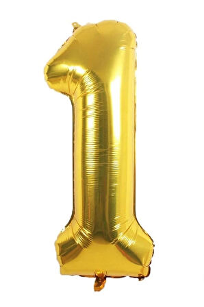 Folyo 1 Rakamı Balon 100 Cm Gold Altın Büyük Boy 40inc Bir Rakam Folyo Balon
