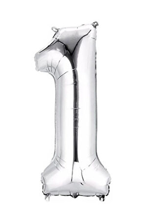 Folyo 1 Rakamı Balon 36 Cm Gümüş Gri Küçük Boy 16inc Bir Rakam Folyo Balon