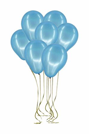 Metalik Mavi Balon 100 Adet 12 İnc Lateks Balon