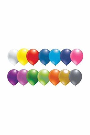 Metalik Karışık Renk Balon 10 Adet 12 İnc Lateks Balon
