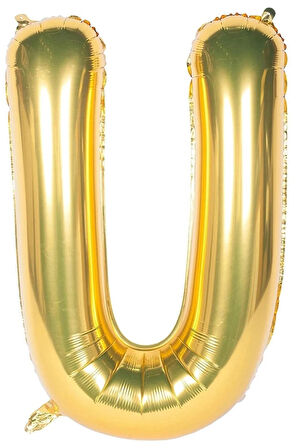 Folyo U Harfi Balon 100 Cm Gold Altın Büyük Boy 40inc Folyo Balon