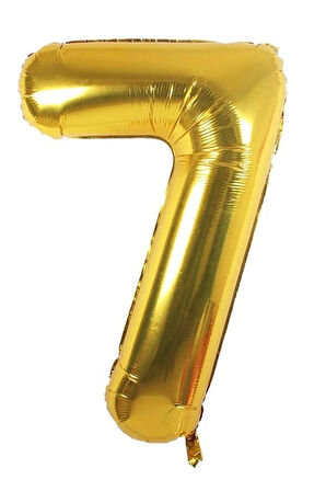 Folyo 7 Rakamı Balon 100 Cm Gold Altın Büyük Boy 40inc Yedi Rakam Folyo Balon