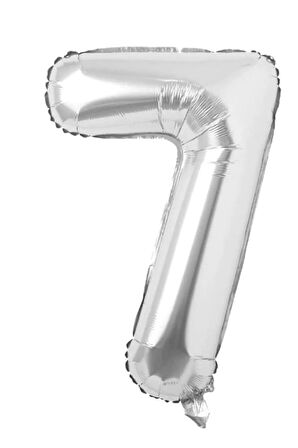 Folyo 7 Rakamı Balon 36 Cm Gümüş Gri Küçük Boy 16inc Yedi Rakam Folyo Balon