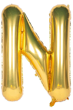 Folyo N Harfi Balon 100 Cm Gold Altın Büyük Boy 40inc Folyo Balon