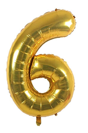 Folyo 6 Rakamı Balon 36 Cm Gold Altın Küçük Boy 16inc Altı Rakam Folyo Balon