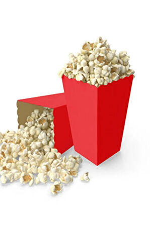 Mısır Kutusu Cips Kutusu 8 Adet Kırmızı Popcorn Kutusu Karton Popcorn Cup Parti Doğum Günü