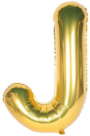 Folyo J Harfi Balon 100 Cm Gold Altın Büyük Boy 40inc Folyo Balon