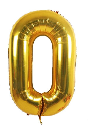 Folyo 0 Rakamı Balon 100 Cm Gold Altın Büyük Boy 40inc Sıfır Rakam Folyo Balon