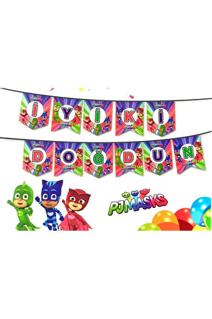 Pj Maskeliler İyi Ki Doğdun Yazısı Doğum Günü Partisi