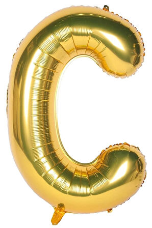 Folyo C Harfi Balon 100 Cm Gold Altın Büyük Boy 40inc Folyo Balon