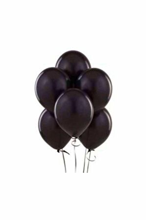 Metalik Siyah Balon 10 Adet 12 İnc Lateks Balon