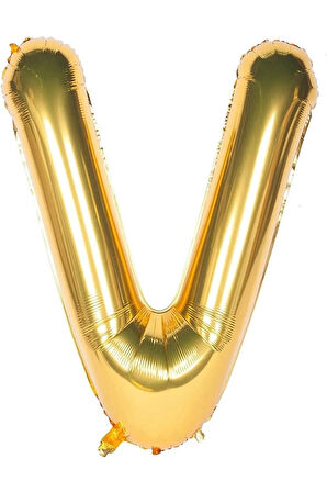 Folyo V Harfi Balon 100 Cm Gold Altın Büyük Boy 40inc Folyo Balon