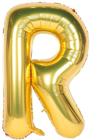 Folyo R Harfi Balon 100 Cm Gold Altın Büyük Boy 40inc Folyo Balon