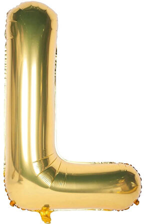 Folyo L Harfi Balon 100 Cm Gold Altın Büyük Boy 40inc Folyo Balon