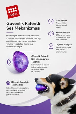 Ball Originals Özel Dokulu & Sesli Köpek Oyun Topu - Tekli Paket - Orta & Büyük Irk - 7 cm