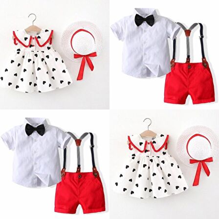 MODAVALS KARDEŞ KOMBİN 4 PARÇA ERKEK ÇOCUK ŞORTLU TAKIM 