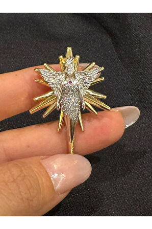 Melek Modelli Altın Kaplama Çelik Küpe