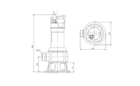 Grundfos Unilift AP50B.50.08.A1V Dalgıç Atık Su Pompası