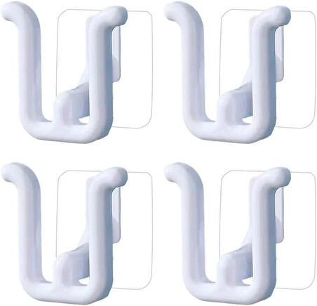 Microcase Güçlü Plastik Yapışkanlı Banyo Hol vb. Alan için Terlik Askılığı AL4469 - 4 Adet Beyaz