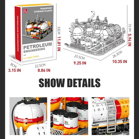 City Gas Station 743 Parça Modüler Kimya Tesisi Yapı Seti (tank + Laboratuvar) JJ9223