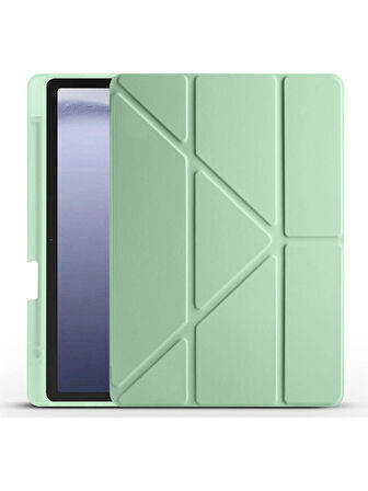 Samsung Galaxy Tab A9 Plus 11 İnç X210 Uyumlu Kalem Bölmeli Smart Cover Tablet Kılıf – Katlanabilir Standlı, Otomatik Uyku Modlu, Darbe Emici İnce Tasarım