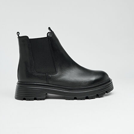 Hakiki Deri Kısa Topuklu Kadın Bot