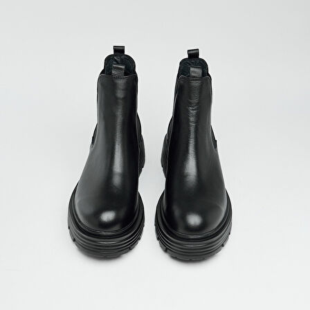 Hakiki Deri Kısa Topuklu Kadın Bot