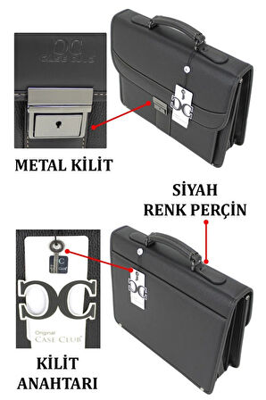 Case Club 2007 Laptop Evrak Çantası 15,6 İnç Kilit Mekanizmalı Omuz Askılı 