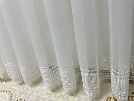 NİVEMESHOME TILSIM ETEK İŞLEMELİ 1/3 SIK PİLELİ TÜL PERDE APM