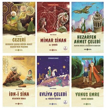 Eda Bildek Medeniyet Mimarlarımız Seti 6 Kitap (Evliya Çelebi + Yunus Emre + Cezeri + Mimar Sinan + Hezarfen + İbni Sina)