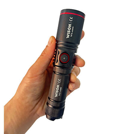 WS-4400 Tüfek Bağlantılı El Feneri Süper Parlak LED Şarjlı Avcı Feneri 1500 Lümen