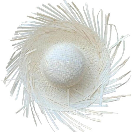 Tropikal Parti Beyaz Hasır Hawaii Şapkası