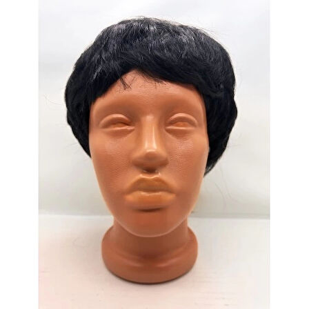 Siyah Renk Kısa Kesim İçi Astarlı Erkek Peruğu