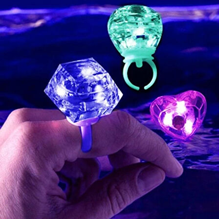 Kristal Tasarımlı Led Işıklı Mor Yüzük