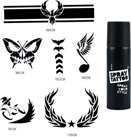 Kol ve Kanat Spray Tattoo Geçici Sprey Dövme Seti