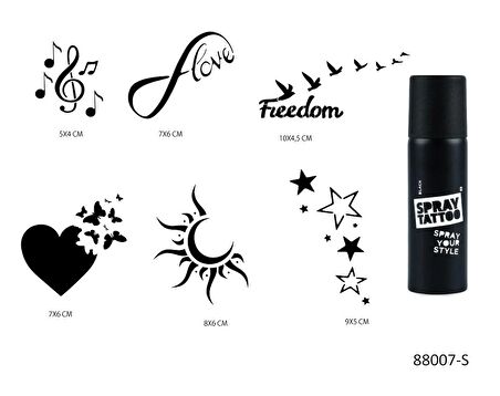 Sonsuz Kalpler Spray Tattoo Geçici Sprey Dövme Seti