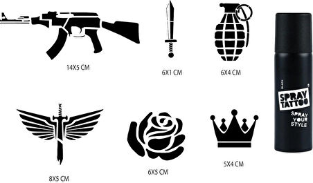 Kanat Spray Tattoo Geçici Sprey Dövme Seti