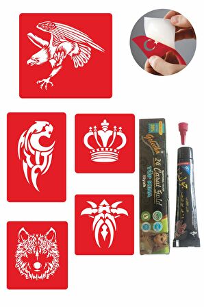 Vahşi Tribal Desenleri Hint Kınası ile Geçici Dövme Yapma Seti