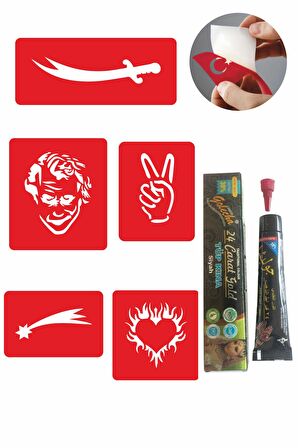 Kılıç Joker desenleri Hint Kınası ile Geçici Dövme Yapma Seti