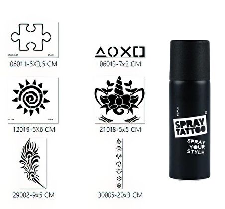 Özgür Ruhlu Spray Tattoo Geçici Sprey Dövme Seti