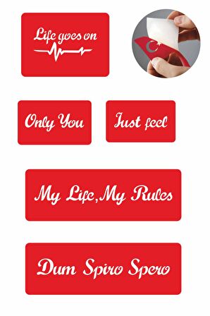 Sihirli Sloganlar 5 Adet  Geçici Dövme Kına Şablonu